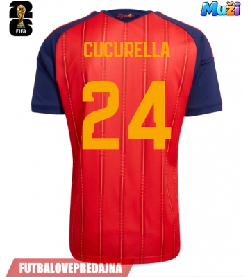 Lacne Muži Futbalové dres Španielsko Marc Cucurella #24 MS 2026 Krátky Rukáv - Domáci